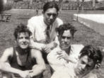 Guillermo Fuchs am 25.02.1932 in Cantel mit Luis Orantes, Fernando Corden und Willy Aguilar